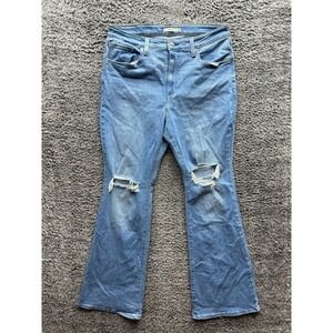 Levi's 726 High Rise Flare Leg Distressed Jeans Light Wash Blue Womens Size 33‎